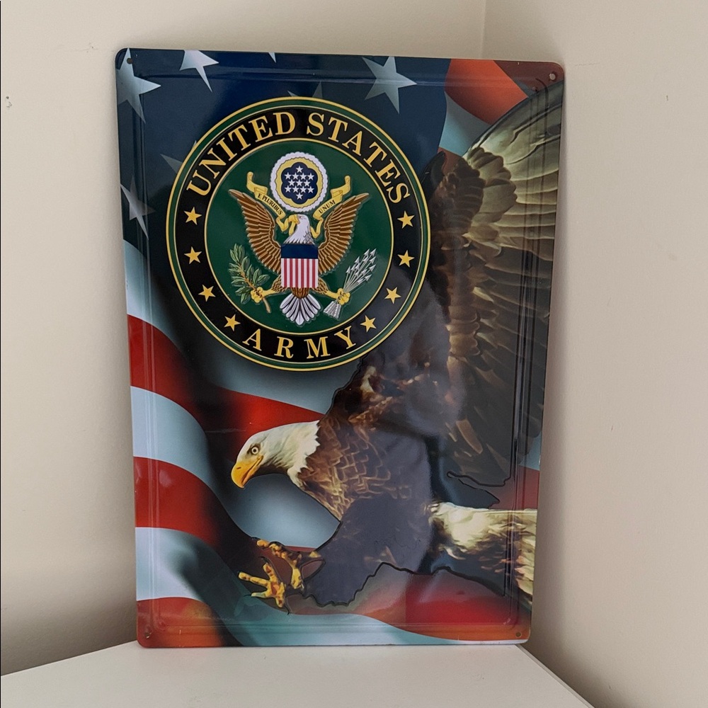 United States Army Metal Sign with Eagle